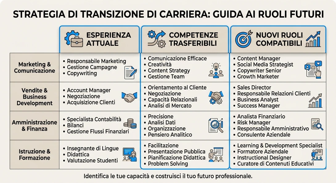Mappa delle competenze trasferibili per cambiare carriera
