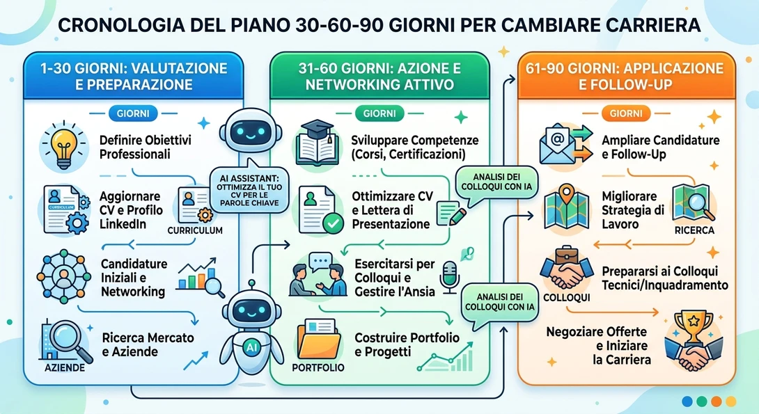 Piano 30-60-90 giorni per cambiare carriera con supporto AI