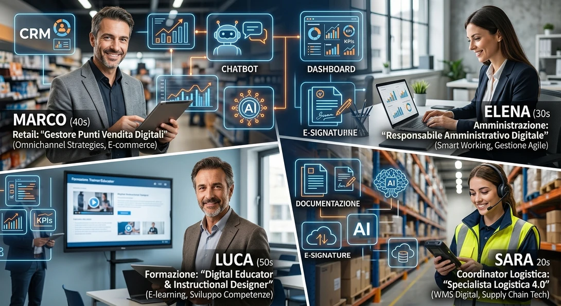 Esempi di transizione professionale da settori non tech a ruoli supportati dall'AI